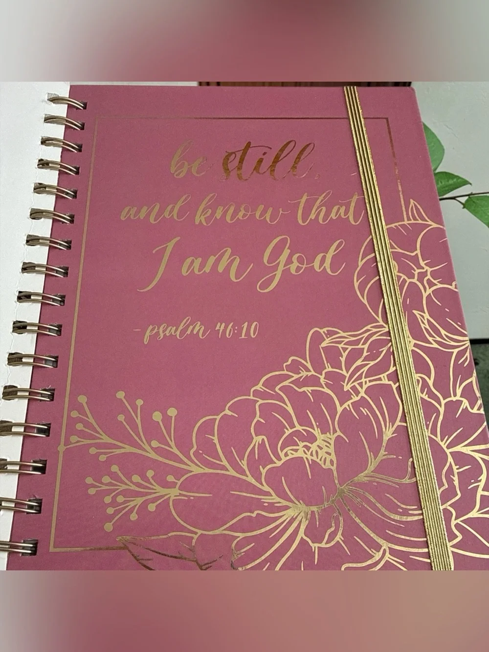 Pink Stationery Set with Gold Pen and sticky notes.